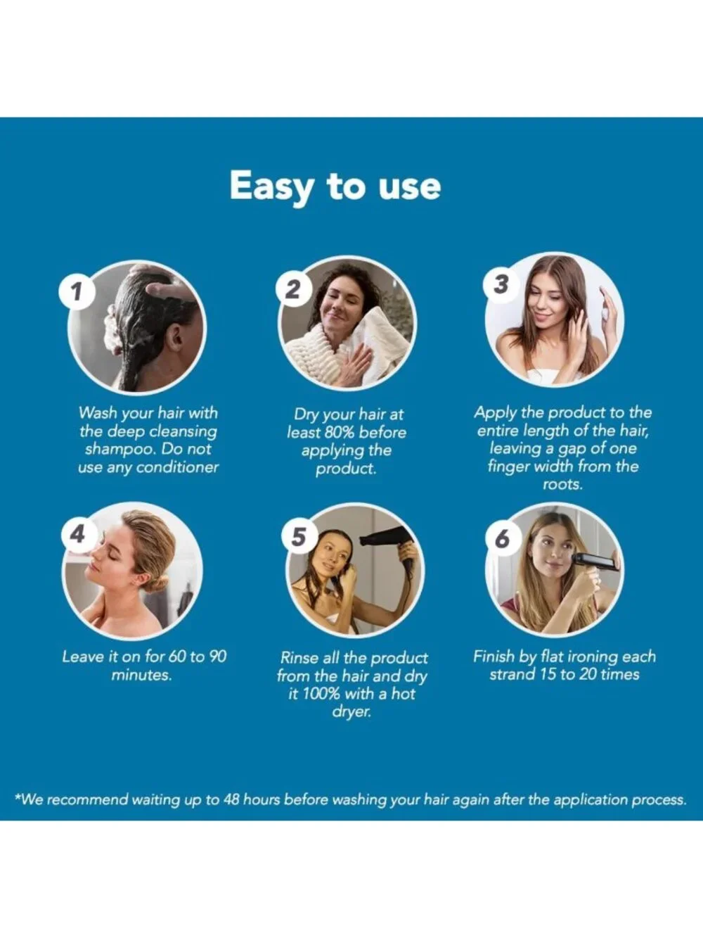 Frizz Control Keratin Hair Treatment - 1-Step Straightening, Formaldehyde-Free
